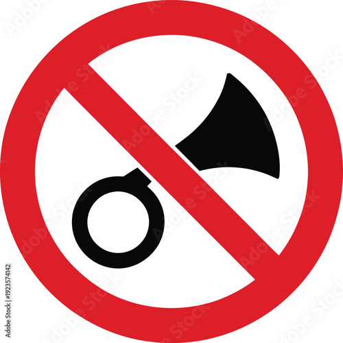 No horn or bicycle bell symbol on traffic sign
