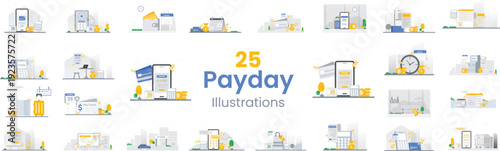 Business  Payday Illustration Collection Set