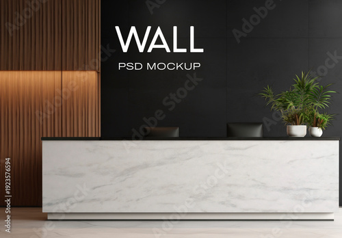 Modern Reception Desk Mockup PSD