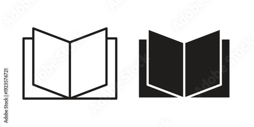 Book icon in black stroke eps vector graphic