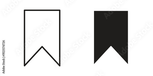 Bookmark icon in black stroke eps vector graphic