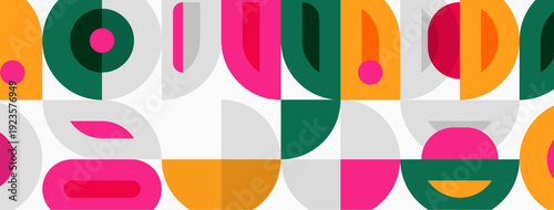 Abstract geometric shapes, vibrant colors, overlapping forms create playful composition. Modern design, bold aesthetic. Free Download Abstract geometric shapes, vibrant colors, overlapping forms create playful composition. Modern design, bold aesthetic. - GFXLoad