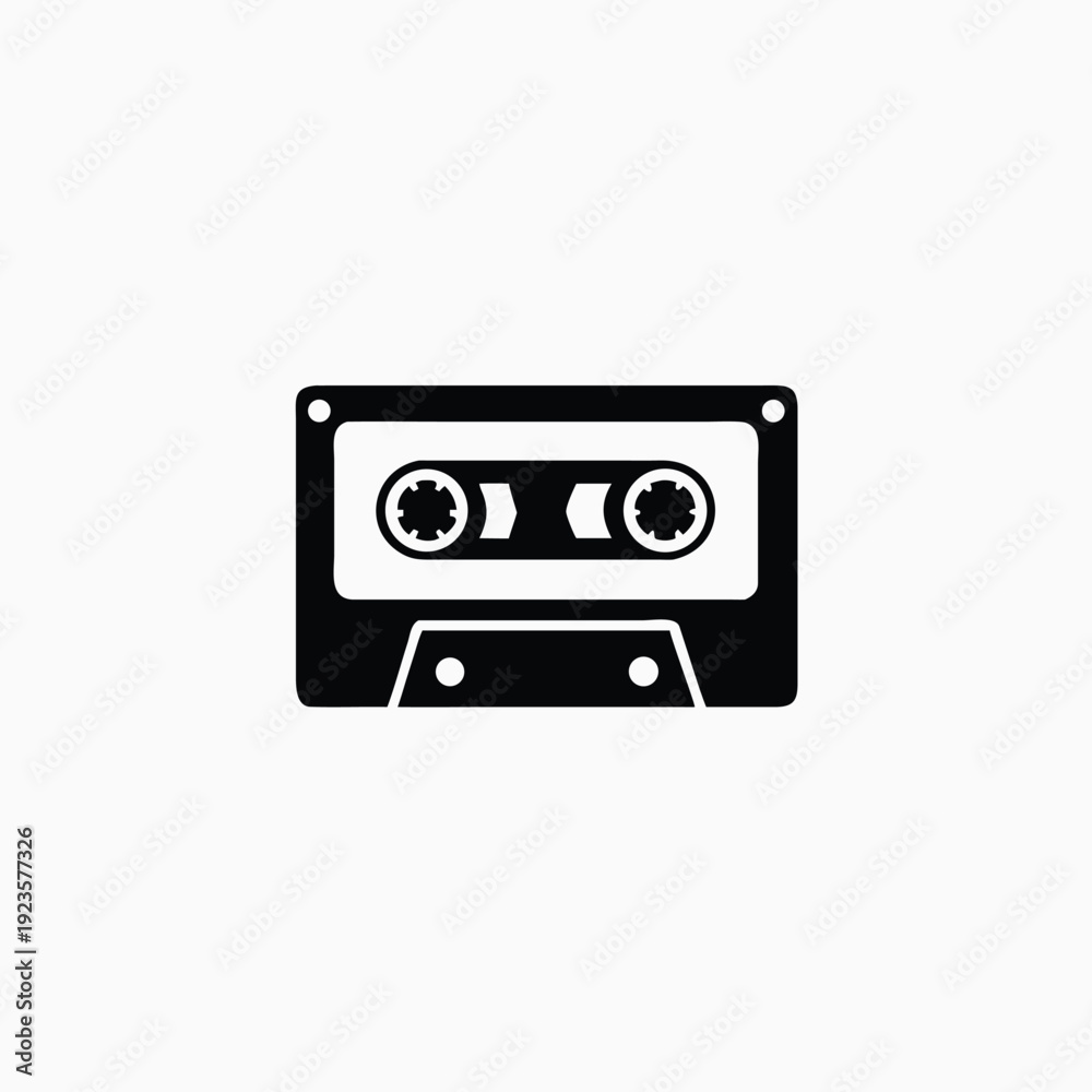 Obraz premium cassette tape icon silhoutte vector template