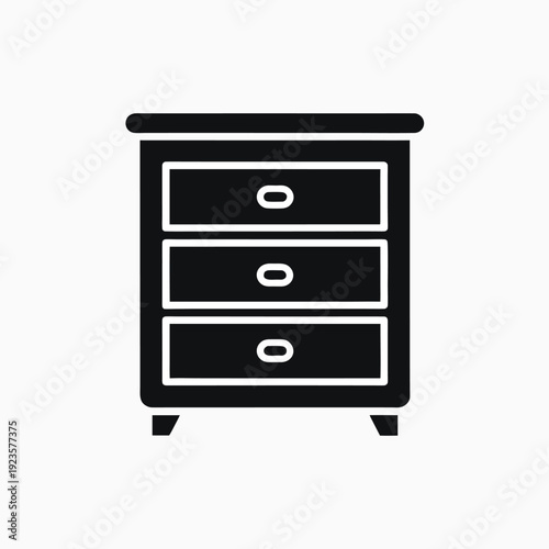 chest of drawers vector icon silhoutte template