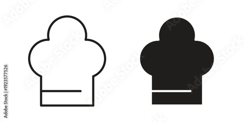 Chef hat icon in black stroke eps vector graphic