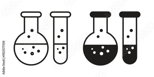 Chemistry icon in black stroke eps vector graphic