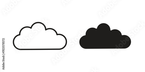 Cloud icon in black stroke eps vector graphic