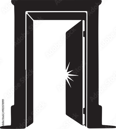 Open Doorway with Light Shining Through Silhouette