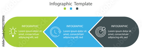 Business presentation infographic template set. Presentation business infographic template. Modern vector flat illustration. Vector infographic template with three steps or options. 