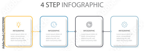 infographic template vector. Four section infographic. Infographic design template with place for your data. Vector round infographic chart templates. Business data visualization. 
