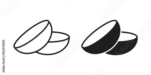 contact lenses icon in black stroke eps vector graphic