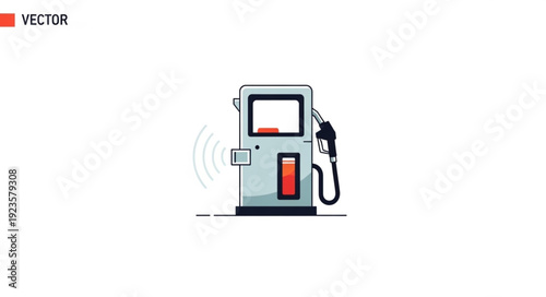 Gas Pump Station Fuel Vector.