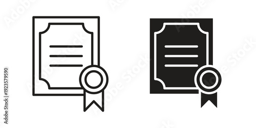 Diploma icon in black stroke eps vector graphic