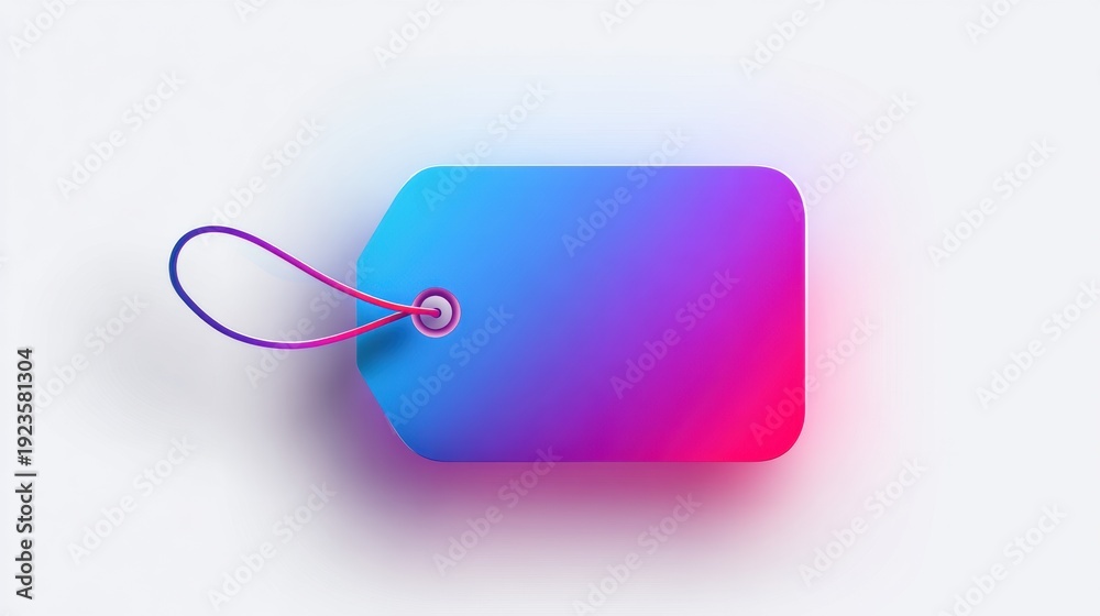 Fototapeta premium Luggage Tag Icon Displayed Under a Soft Glowing Halo on a White Background With a Vibrant Gradient Design