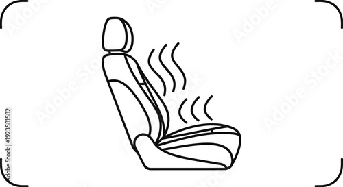 Heated Car Seat Icon Vector Illustration: Automobile Interior Comfort Feature for Warm Driving Experience in Cold Weather