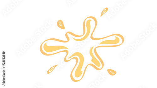 Vibrant Yellow Juice or Honey Splash Isolated on White Background