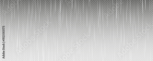 Raindrops on transparent background. Storm with rain and white cloud isolated on transparent background. Downpour, hail rainy weather. Rain and snow, rain and hail png.