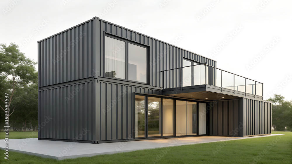 Obraz premium A sprawling complex featuring a sleek modern office building and a contemporary warehouse alongside a distinctive office facility integrated with a large industrial silo