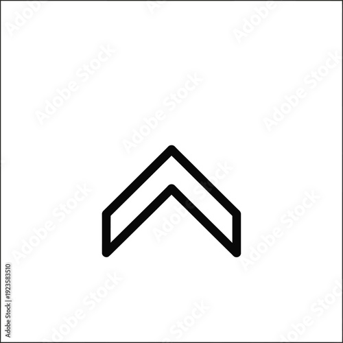 Simple chevron pointing upwards icon on a white background
