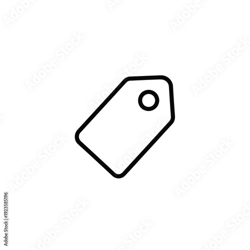 A simple outline of a price tag, representing sales, discounts, and retail promotions