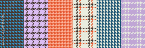 Photography Set of abstract modern seamless colorful fashion classic traditional checkered a