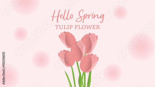 Spring Tulip Floral Background in Soft Pastel Pink