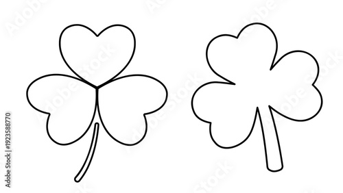 Simple clover outline templates for children activities.