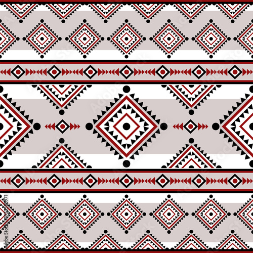 Set of seamless ethnic geometric patterns featuring traditional Ukrainian embroidery ornaments and tribal folk textile textures for vintage fashion vector design