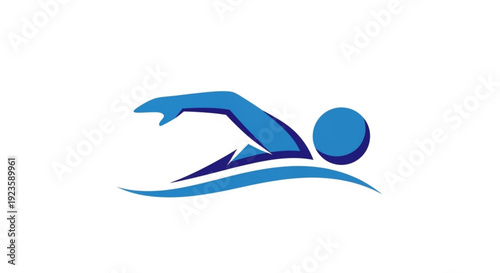 Swimmer in motion blue silhouette diving into water dynamic wave aquatic sports fitness competition active lifestyle swimming athlete recreation