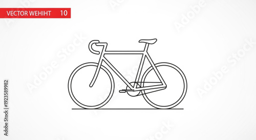 Modern bicycle line art illustration with sleek design and minimalist style on white background for transport and sports concepts