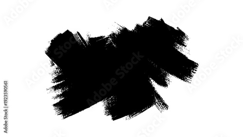 Abstract ink blob, grunge art. Black paint stroke texture. Hand drawn vector isolated illustration