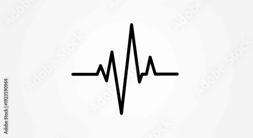 Electrocardiogram (ECG) heartbeat line icon in minimalist flat vector style. 