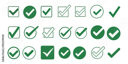 Green check marks icon
