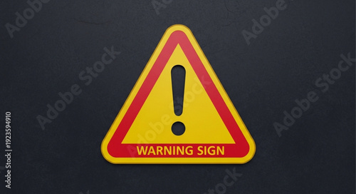 Warning sign with exclamation point, indicating potential hazards and dangers ahead.