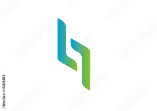Abstract Green and Blue Corporate Logo Design Symbol for Technology, Finance and Growth Branding