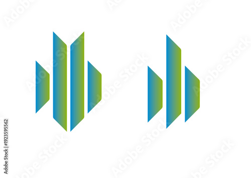 Abstract Blue-Green Business Logo Icon for Corporate Branding, Technology and Audio Visual Identity