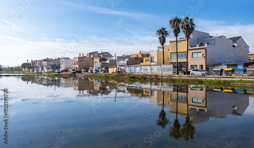 Photography El palmar fishing village reflecting on flooded rice paddies