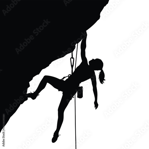
silhouette person. Climb silhouette. mountaineer climber hiker people. Extreme Rock climber silhouette. Climber Silhouette vector illustration. female