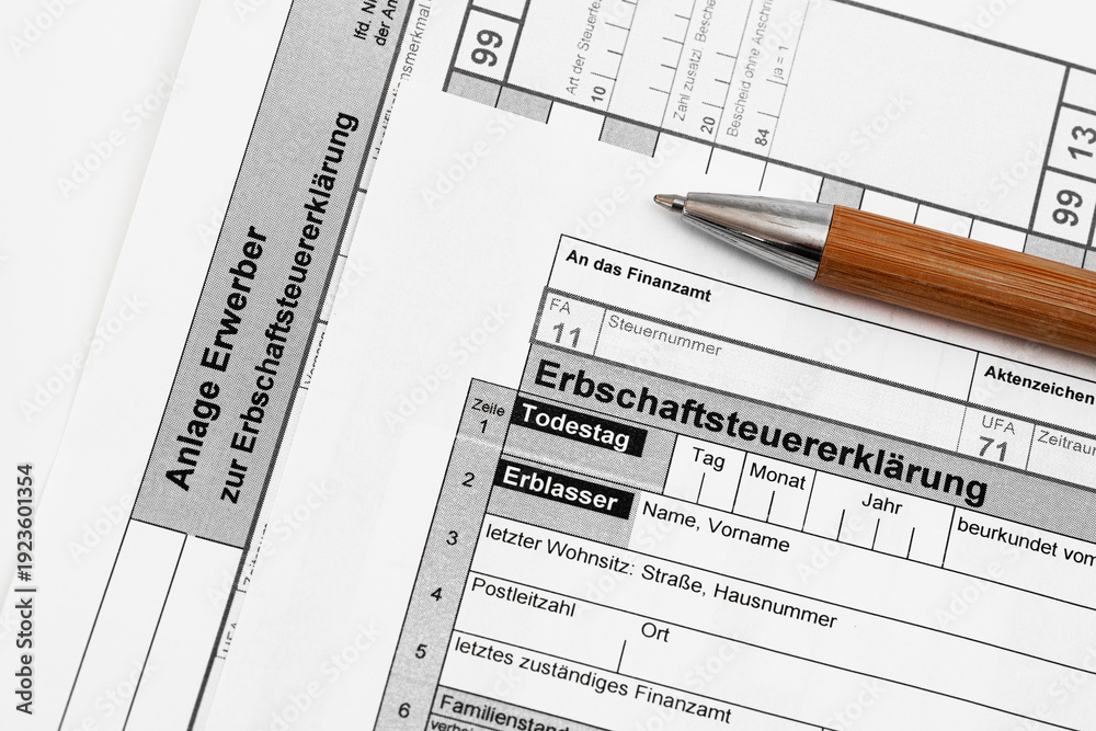 Fototapeta premium Erbschaftsteuererklärung
