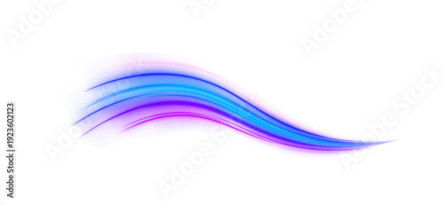 Blue and purple neon spirals twist elegantly in a PNG composition. Motion blur and glowing particles convey dynamic energy. Ideal overlay for futuristic and cyber visuals.