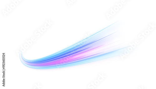 Blue and pink neon ribbons twist in smooth spirals across a PNG composition. Motion blur and particles convey fast movement. Ideal overlay for futuristic visuals.