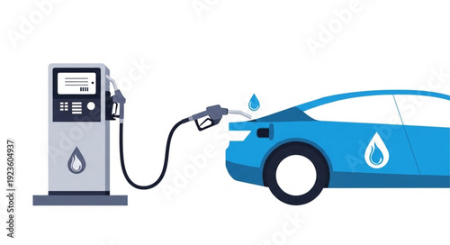 Electric Car Charging Station Refueling.