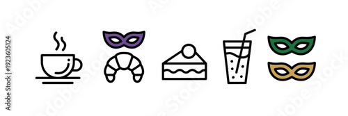 Festive cafe and dessert icons – Suitable for seasonal marketing.