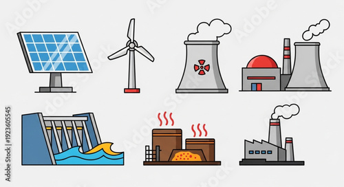 Various power generation methods and energy sources for sustainable future.
