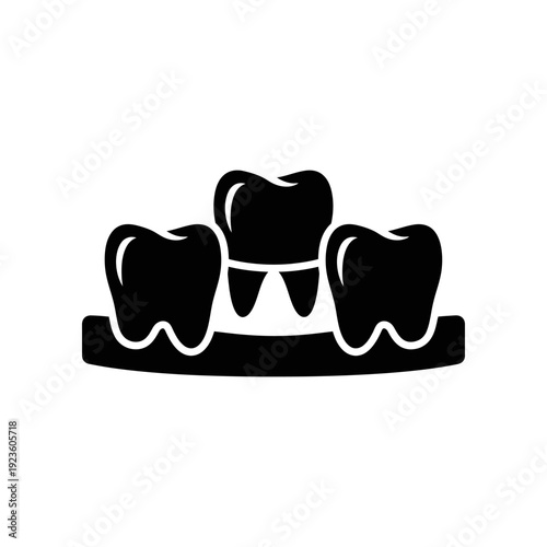 High-quality minimalist black and white illustration of dental care featuring a tooth and toothbrush, ideal for health, hygiene, and medical design projects with clean, modern aesthetics.
