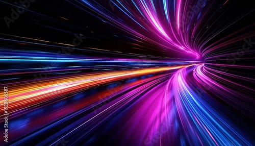 Vibrant light trails in motion blur