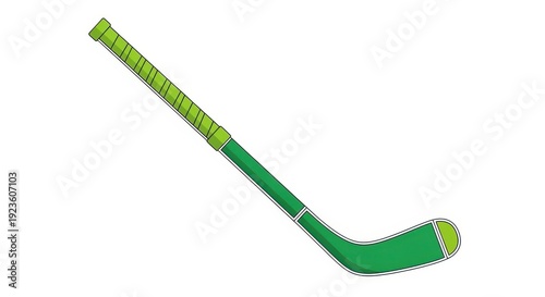 Simple illustration of a green ice hockey stick.
