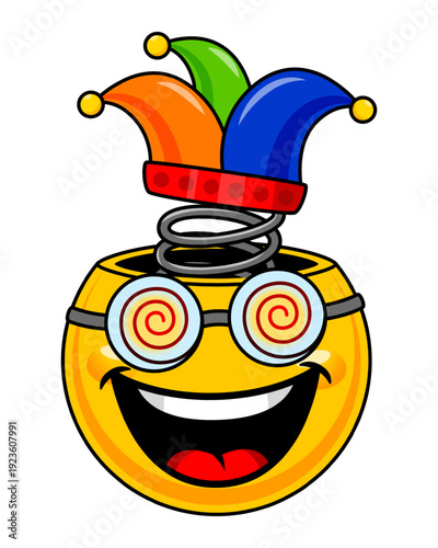 Vector illustration of Jester emoji on transparent background