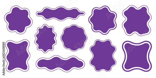 Vibrant purple abstract shapes for modern design projects