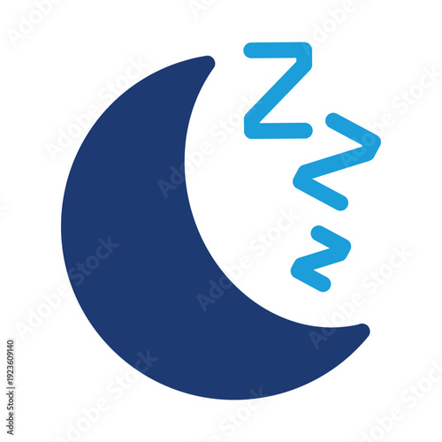 moon with zzz sign symbol of dreaming colored icon vector design good for web or mobile app